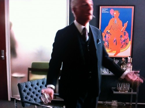 Mad Men set, with Seymour Chwast Dante's Inferno poster