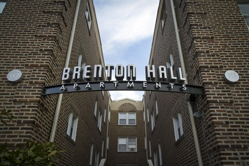 Brenton Hall Apartments sign, Narberth, Pennsylvania