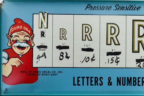 Duro Decals Pressure Sensitive Letters & Numbers Box, close-up