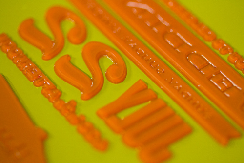 Text plate for Jasmine & Yale's wedding invitation (close-up)