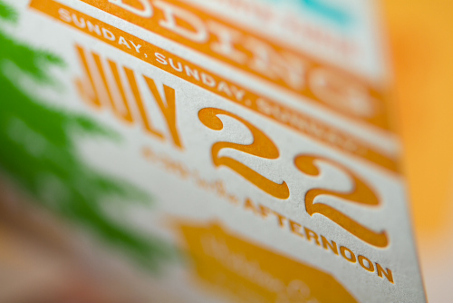 jasmine & Yale's wedding invitation, close-up