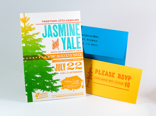 Jasmine & Yale's wedding invitation, complete set