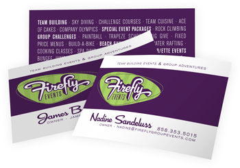 FireFly Events business cards
