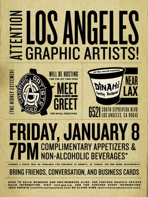 Graphic Artists Guild Los Angeles Meet and Greet Flyer