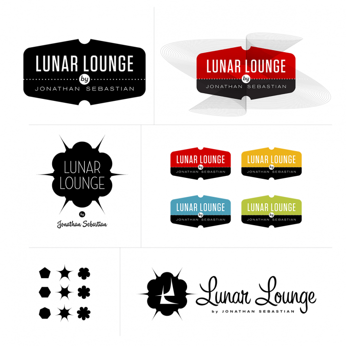 Lunar Lounge logo sketches